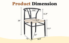Wesborn Chair - Y-Shaped Medieval Style Armchair for Dining Table, Set of 4