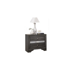 Traditional Queen 5 PC Storage Bedroom Set in Gray Wood