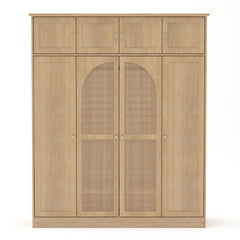 8 Door Armoire Wardrobe With Adjustable Shelves And Hanging Rod