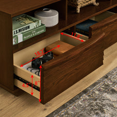 63' Mid-Century Modern TV Stand for TVs up to 75' Walnut