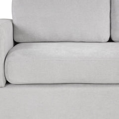 87.4' Sectional Sofa with Reversible Armrests Gray Chenille Upholstery
