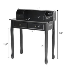 Writing Desk 2-Tier Vanity Desk Computer Desk with 4 Drawers