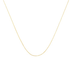 Solid 10K Yellow Gold 0.5mm Slim and Dainty Unisex 18" Rope Chain Necklace