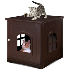 Side Table Nightstand Decorative Cat House