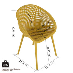 2 Piece Durable Single Chair With Hollow Out Design