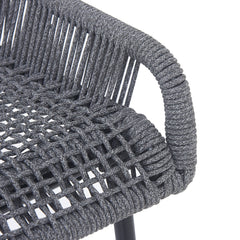 La Push Outdoor Patio Dark Gray Rope Barstool (Set of 2)