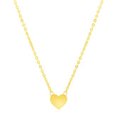 14k Yellow Gold Polished Mini Heart Necklace