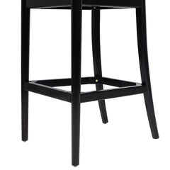 Arlin Upholstered Stool with Curved Back and Footrest - Set of 2