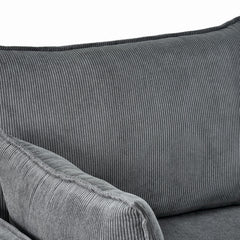 Comfy Corduroy Oversized Chaise Lounge Chair with Ottoman and Storage