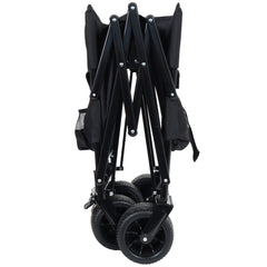 3-in-1 Convertible Folding Wagon Cart with Bench Seat & Storage