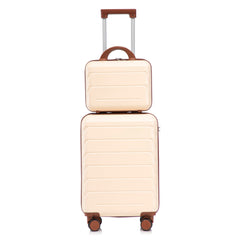 14'/20' 2-Piece ABS Spinner Wheel Luggage Set (Beige)