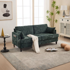 2 Seater Sofa With LED Light, USB Charging Port, And Storage Bag