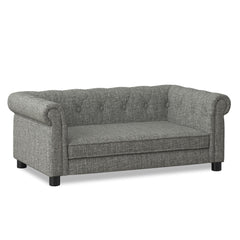 Modern Linen Fabric Light Grey Elevated Pet Bed