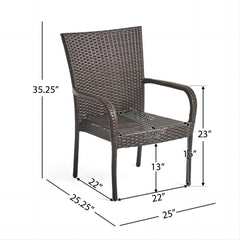 Littleton PE Wicker Stacking Chair Set of 2