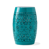 12' Outdoor Lace-Cut Side Table, Teal
