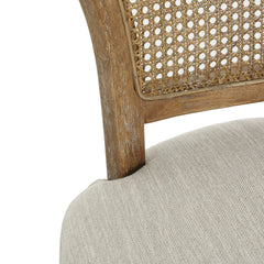 Cane-Back Upholstered Bar Stools Set of 2