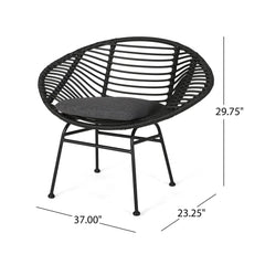 Cordella - Outdoor Woven Wicker Chairs With Cushions, Set of 2
