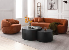 360° Swivel Mid Century Modern Curved Sofa Orange