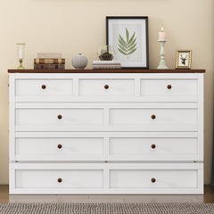 Solid Pine Murphy Bed Chest with Charging Station and Large Storage Drawer - Queen