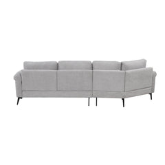 111" Upholstered 3-Seater Sofa with Curved Design and Two Printed Pillows