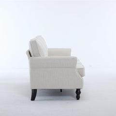 83 Inch Faux Leather Rolled Arm Sofa with Nailhead Trim
