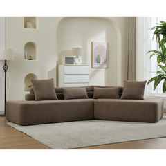 Minimalist Cloud Sectional Couch 4-Seater Brown