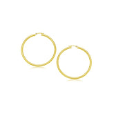 14k Yellow Gold Polished Hoop Earrings (2- mm)