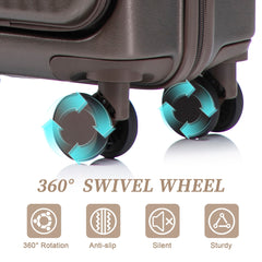 14' & 20' ABS Spinner Wheel Luggage Set with Cosmetic Case