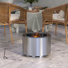 Smokeless Fire Pit 19' Portable Wood Burning Firepit with Poker