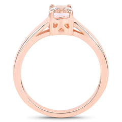 0.70 Carat Genuine Morganite .925 Sterling Silver Ring