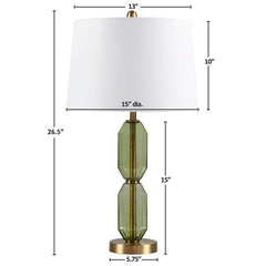 Faceted Green Glass Table Lamp