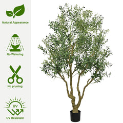 8FT Tall Artificial Olive Tree - Large Faux Potted Tree