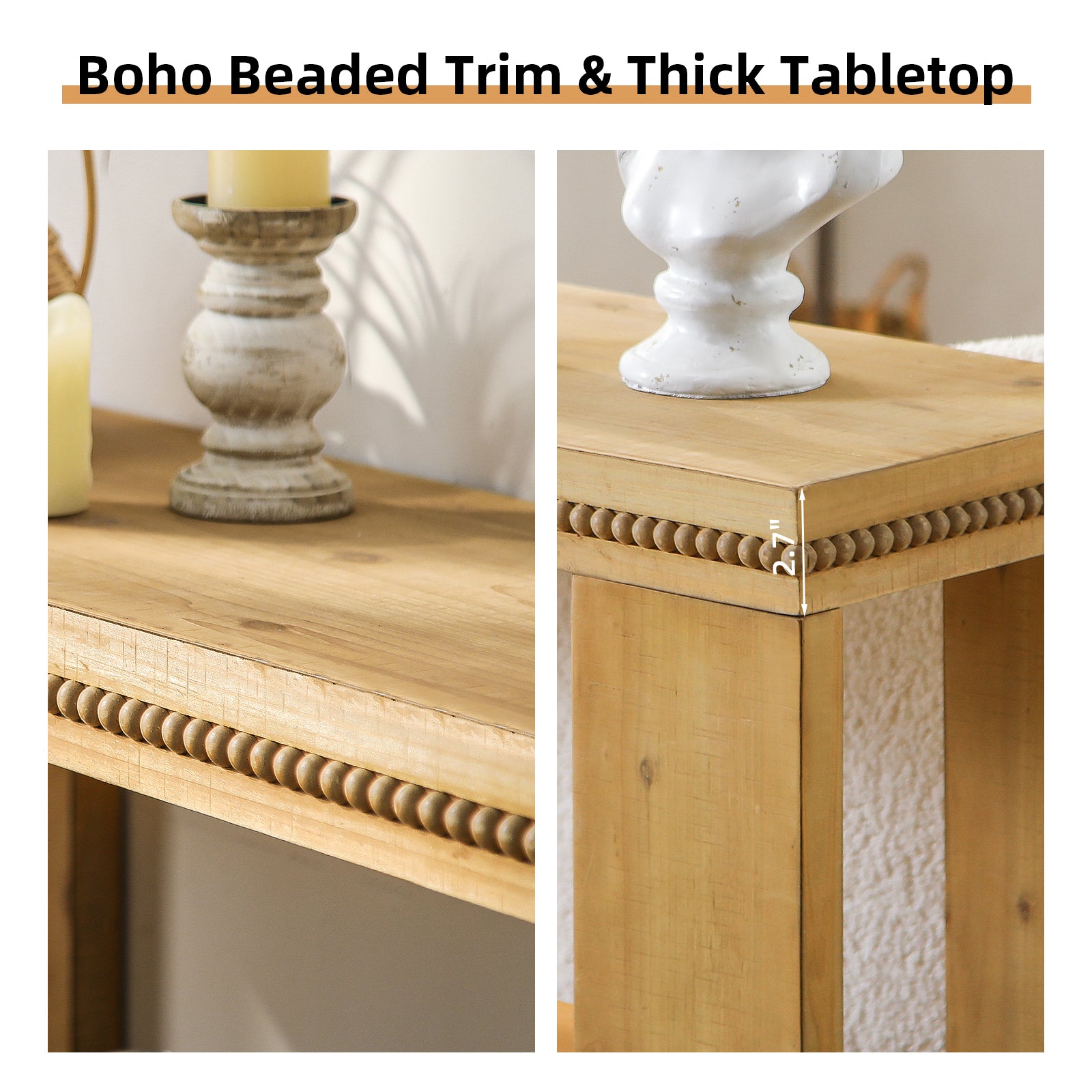 boho console table with storage