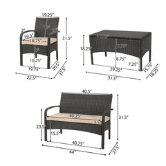 Cordoba 4-Piece PE Rattan Outdoor Chat Set
