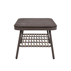 4-Piece Outdoor Patio Furniture Set with Metal Frame and Woven Rope