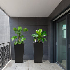 Pack of 2 Square Planters with Automatic Watering System