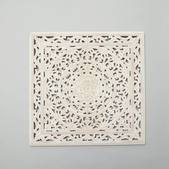White Square Handcrafted Wooden Wall Decor – 36'x36'