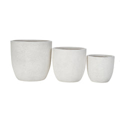 U_Style Lightweight Matte Textured MGO Outdoor Indoor Flower Pot Set of 3
