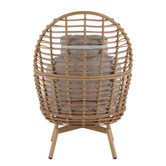 Ellis Outdoor Wicker High-Back Swivel Lounge Chair