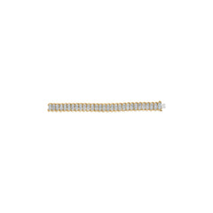 10K Yellow Gold 4.00 Cttw Pave Diamond Classic Link 7" Bracelet (I-J Color, I2-I3 Clarity)