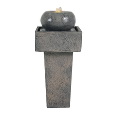 25.59'H Minimalist Concrete Column Fountain with LED Lighting