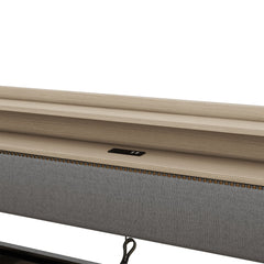 Twin Size Linen Upholstered Daybed with Storage Drawers and LED Lights