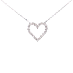 .25ct Diamond Heart Love Pendant Sterling Silver