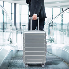3-Piece ABS Spinner Wheel Luggage Set with Combination Lock - Silver