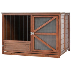 43" Solid Wood Dog Crate Furniture Foldable Indoor Kennel