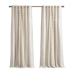 Cotton Chenille Stripe Curtain Panel 50x84