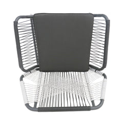 Set of 2 Woven Rattan Outdoor Club Chairs with Cushions
