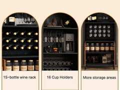 71' Farmhouse Arched Wine Bar Cabinet