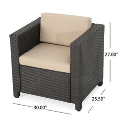 Puerta Club Chair MP1 Outdoor Comfort Weather-Resistant Cushions Mixed Black Faux Rattan