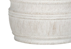 28"h Cream Resin Table Lamp with Ivory Linen Shade
